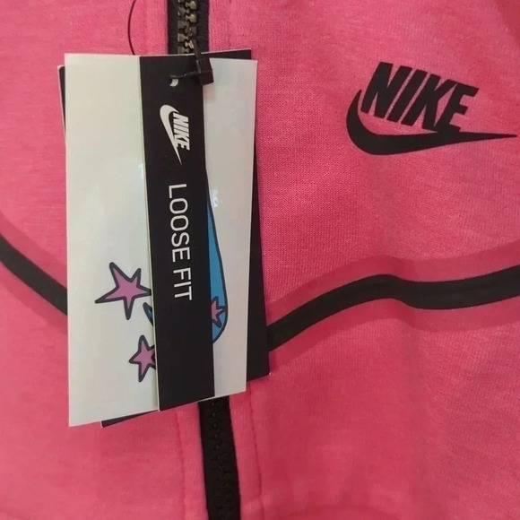 Nike LOOSE FIT Zip Hooded PINK Jacket Girl's Small - Picture 4 of 4
